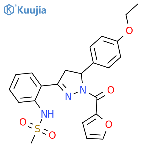 N-{2-5-(4-ethoxyphenyl)-1-(furan-2-carbonyl)-4,5-dihydro-1H-pyrazol-3-ylphenyl}methanesulfonamide structure