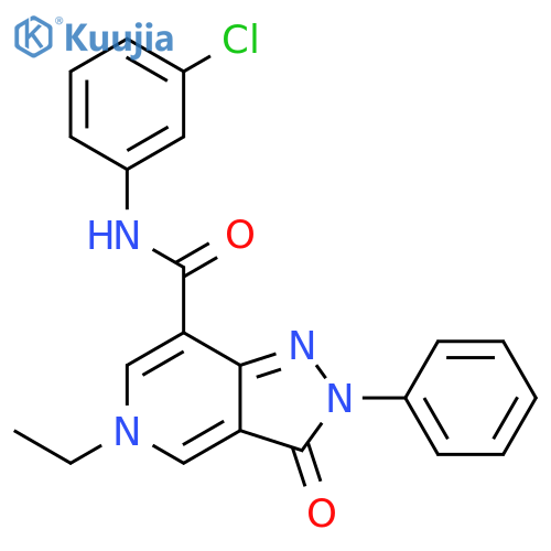 N-(3-chlorophenyl)-5-ethyl-3-oxo-2-phenyl-2H,3H,5H-pyrazolo4,3-cpyridine-7-carboxamide structure