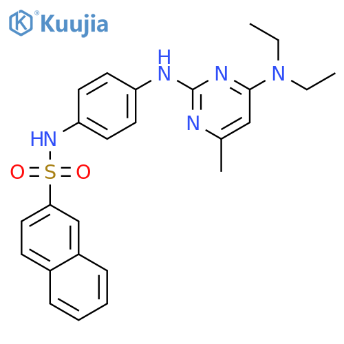N-(4-{4-(diethylamino)-6-methylpyrimidin-2-ylamino}phenyl)naphthalene-2-sulfonamide structure