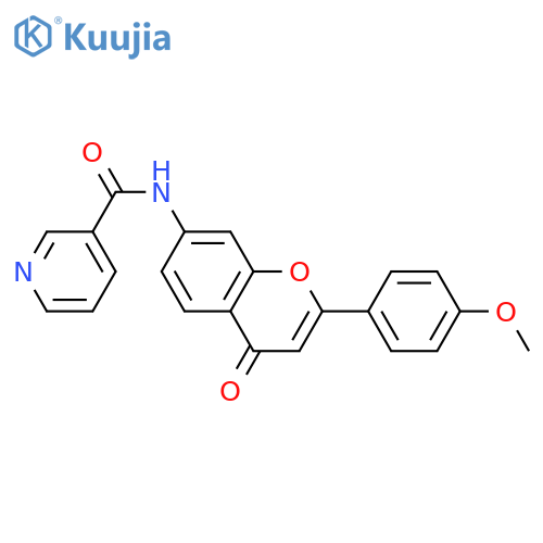 N-2-(4-methoxyphenyl)-4-oxo-4H-chromen-7-ylpyridine-3-carboxamide structure