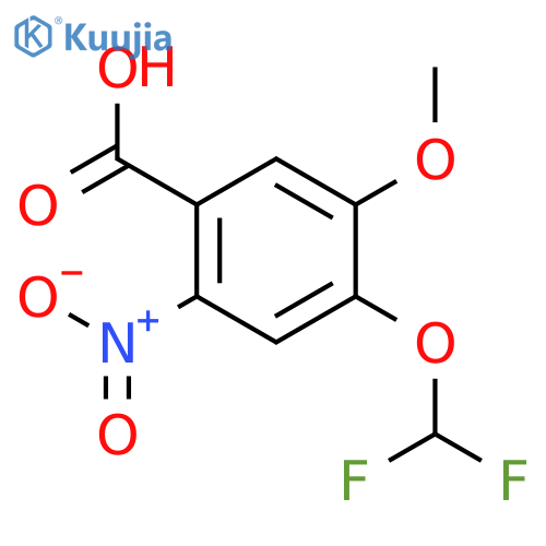 4-(Difluoromethoxy)-5-methoxy-2-nitrobenzoic acid structure