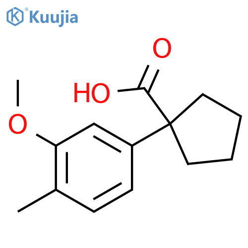 1-(3-Methoxy-4-methylphenyl)cyclopentane-1-carboxylic acid structure