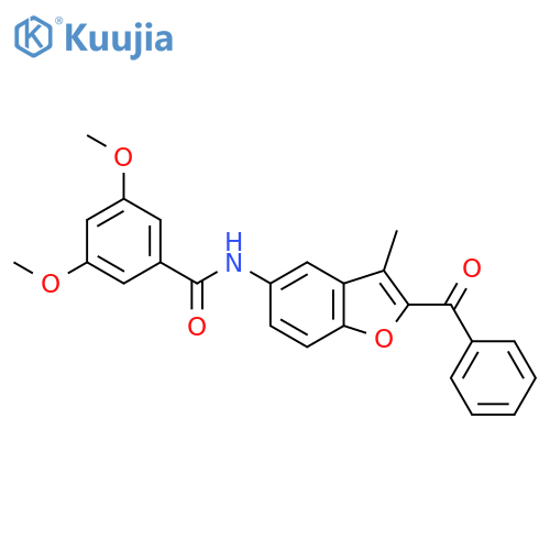 N-(2-benzoyl-3-methyl-1-benzofuran-5-yl)-3,5-dimethoxybenzamide structure