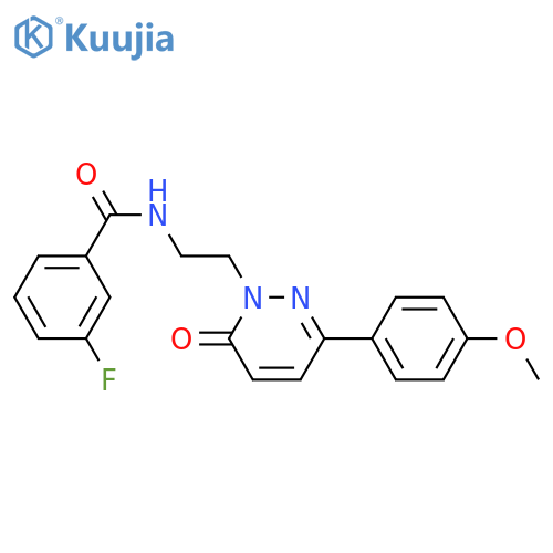 3-fluoro-N-{2-3-(4-methoxyphenyl)-6-oxo-1,6-dihydropyridazin-1-ylethyl}benzamide structure