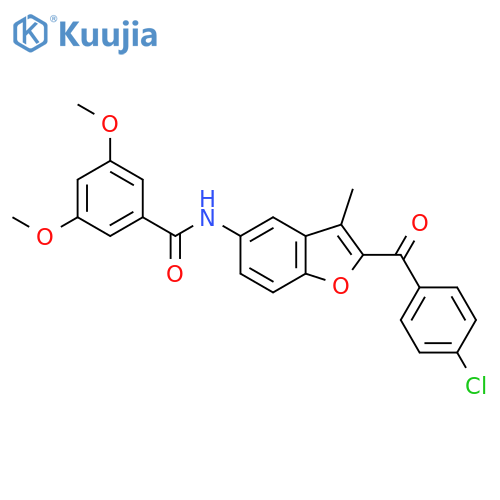 N-2-(4-chlorobenzoyl)-3-methyl-1-benzofuran-5-yl-3,5-dimethoxybenzamide structure