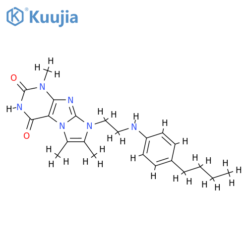 8-{2-(4-butylphenyl)aminoethyl}-1,6,7-trimethyl-1H,2H,3H,4H,8H-imidazo1,2-gpurine-2,4-dione structure