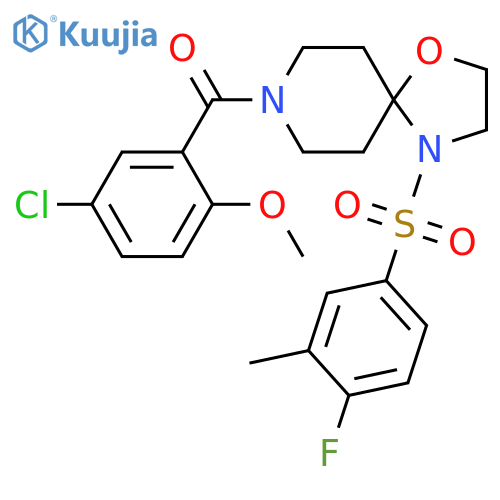 8-(5-chloro-2-methoxybenzoyl)-4-(4-fluoro-3-methylbenzenesulfonyl)-1-oxa-4,8-diazaspiro4.5decane structure