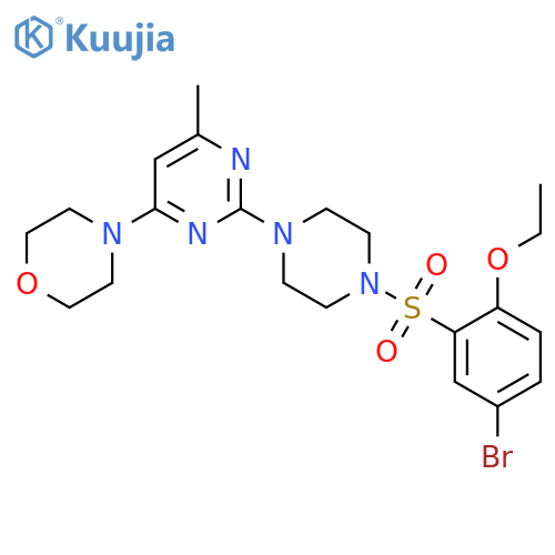 4-{2-4-(5-bromo-2-ethoxybenzenesulfonyl)piperazin-1-yl-6-methylpyrimidin-4-yl}morpholine structure