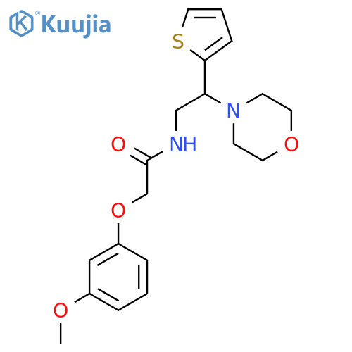 2-(3-methoxyphenoxy)-N-2-(morpholin-4-yl)-2-(thiophen-2-yl)ethylacetamide structure