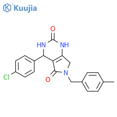 4-(4-chlorophenyl)-6-(4-methylphenyl)methyl-1H,2H,3H,4H,5H,6H,7H-pyrrolo3,4-dpyrimidine-2,5-dione structure