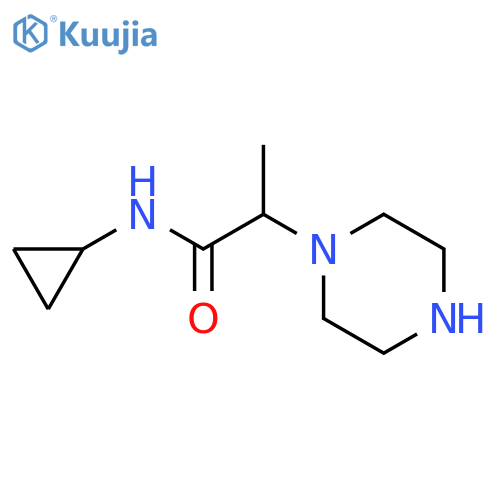 N-cyclopropyl-2-(piperazin-1-yl)propanamide structure
