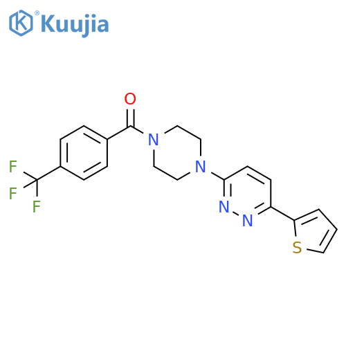 3-(thiophen-2-yl)-6-{4-4-(trifluoromethyl)benzoylpiperazin-1-yl}pyridazine structure