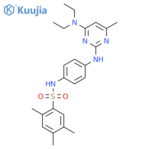 N-(4-{4-(diethylamino)-6-methylpyrimidin-2-ylamino}phenyl)-2,4,5-trimethylbenzene-1-sulfonamide structure