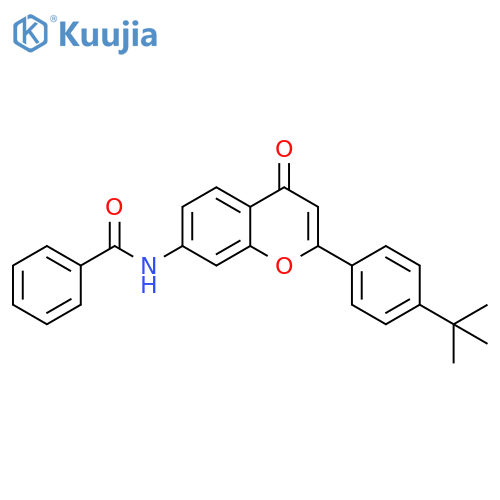 N-2-(4-tert-butylphenyl)-4-oxo-4H-chromen-7-ylbenzamide structure