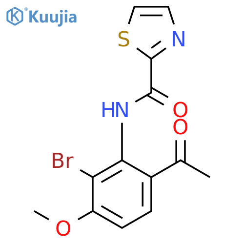 2-Thiazolecarboxamide, N-(6-acetyl-2-bromo-3-methoxyphenyl)- structure