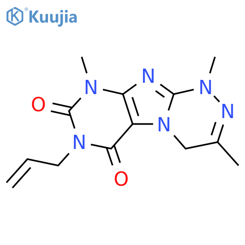 1,3,9-trimethyl-7-(prop-2-en-1-yl)-1H,4H,6H,7H,8H,9H-1,2,4triazino4,3-gpurine-6,8-dione structure