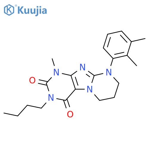 3-butyl-9-(2,3-dimethylphenyl)-1-methyl-1H,2H,3H,4H,6H,7H,8H,9H-pyrimido1,2-gpurine-2,4-dione structure