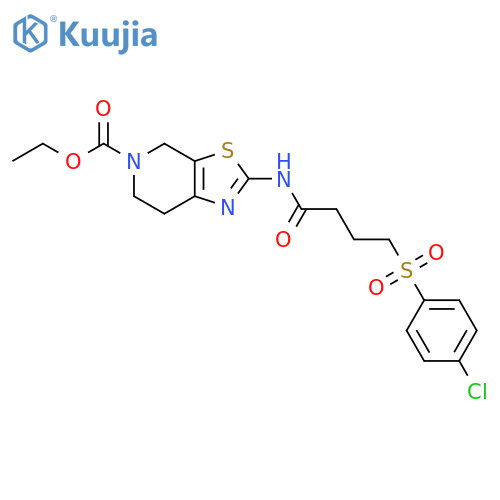 ethyl 2-4-(4-chlorobenzenesulfonyl)butanamido-4H,5H,6H,7H-1,3thiazolo5,4-cpyridine-5-carboxylate structure