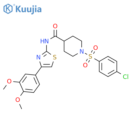1-(4-chlorobenzenesulfonyl)-N-4-(3,4-dimethoxyphenyl)-1,3-thiazol-2-ylpiperidine-4-carboxamide structure