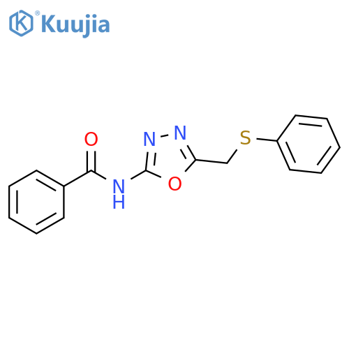 N-{5-(phenylsulfanyl)methyl-1,3,4-oxadiazol-2-yl}benzamide structure