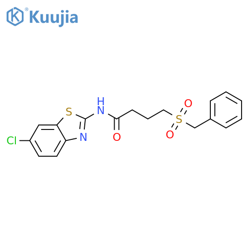 N-(6-chloro-1,3-benzothiazol-2-yl)-4-phenylmethanesulfonylbutanamide structure