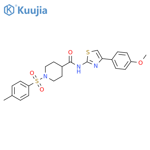 N-4-(4-methoxyphenyl)-1,3-thiazol-2-yl-1-(4-methylbenzenesulfonyl)piperidine-4-carboxamide structure