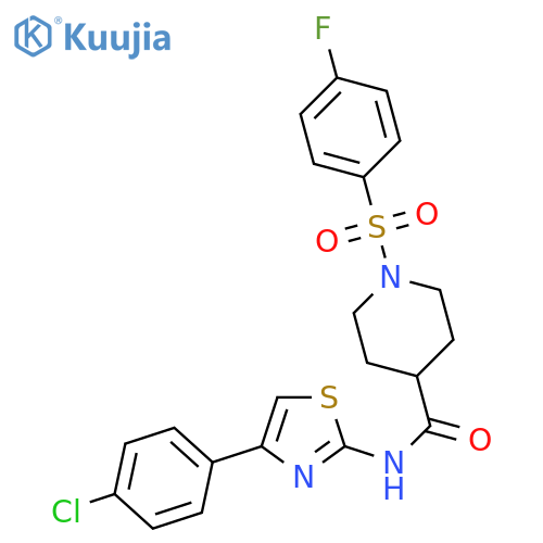 N-4-(4-chlorophenyl)-1,3-thiazol-2-yl-1-(4-fluorobenzenesulfonyl)piperidine-4-carboxamide structure