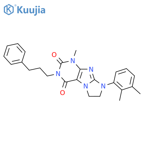 8-(2,3-dimethylphenyl)-1-methyl-3-(3-phenylpropyl)-1H,2H,3H,4H,6H,7H,8H-imidazo1,2-gpurine-2,4-dione structure
