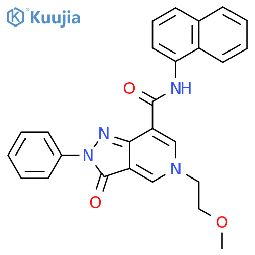 5-(2-methoxyethyl)-N-(naphthalen-1-yl)-3-oxo-2-phenyl-2H,3H,5H-pyrazolo4,3-cpyridine-7-carboxamide structure