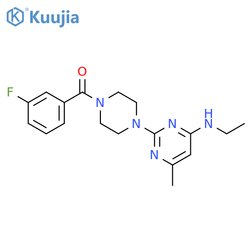 N-ethyl-2-4-(3-fluorobenzoyl)piperazin-1-yl-6-methylpyrimidin-4-amine structure