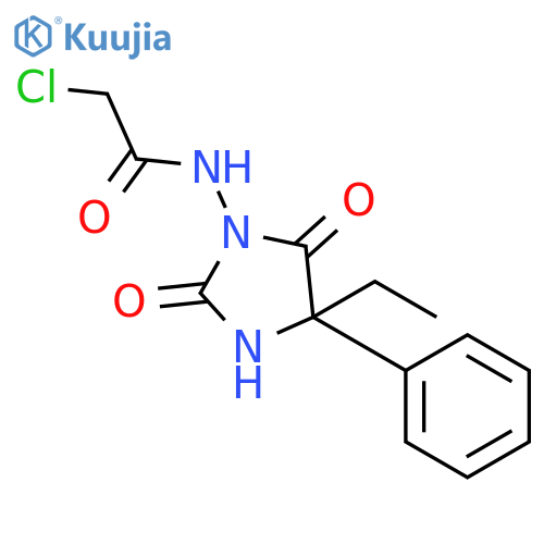 2-chloro-N-(4-ethyl-2,5-dioxo-4-phenylimidazolidin-1-yl)acetamide structure