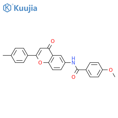 4-methoxy-N-2-(4-methylphenyl)-4-oxo-4H-chromen-6-ylbenzamide structure