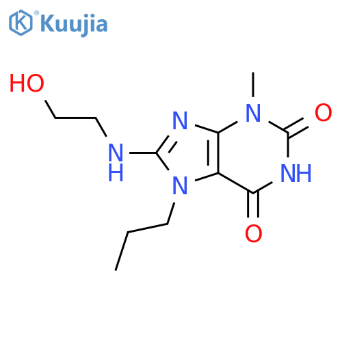 8-(2-hydroxyethyl)amino-3-methyl-7-propyl-2,3,6,7-tetrahydro-1H-purine-2,6-dione structure