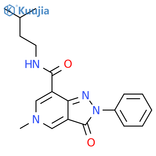 5-methyl-N-(3-methylbutyl)-3-oxo-2-phenyl-2H,3H,5H-pyrazolo4,3-cpyridine-7-carboxamide structure