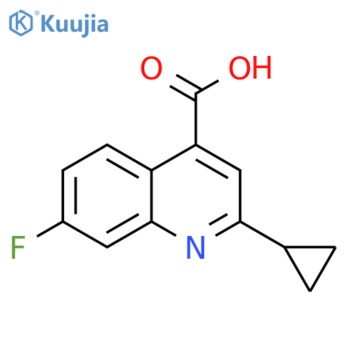 2-cyclopropyl-7-fluoroquinoline-4-carboxylic acid structure