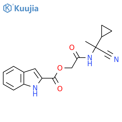 [(1-cyano-1-cyclopropylethyl)carbamoyl]methyl 1H-indole-2-carboxylate structure