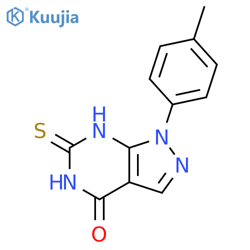1-(4-methylphenyl)-6-sulfanyl-1H,4H,5H-pyrazolo3,4-dpyrimidin-4-one structure