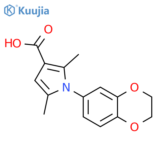 1-(2,3-Dihydro-1,4-benzodioxin-6-yl)-2,5-dimethyl-1H-pyrrole-3-carboxylic Acid structure