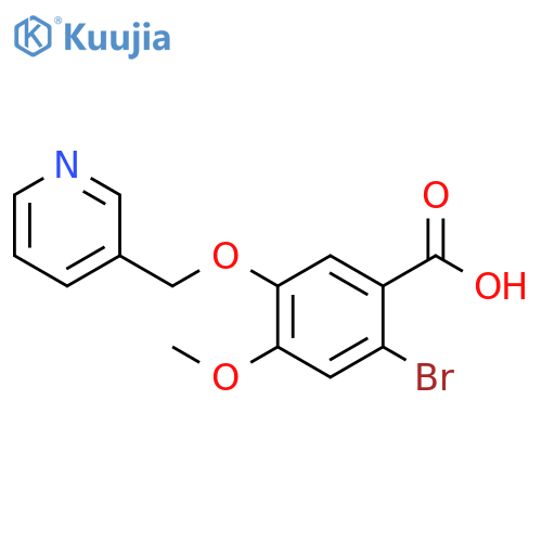 2-bromo-4-methoxy-5-(pyridin-3-yl)methoxybenzoic acid structure