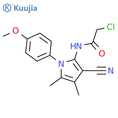 2-chloro-N-3-cyano-1-(4-methoxyphenyl)-4,5-dimethyl-1H-pyrrol-2-ylacetamide structure