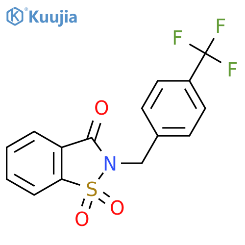 2-{[4-(Trifluoromethyl)phenyl]methyl}-2,3-dihydro-1lambda6,2-benzothiazole-1,1,3-trione structure