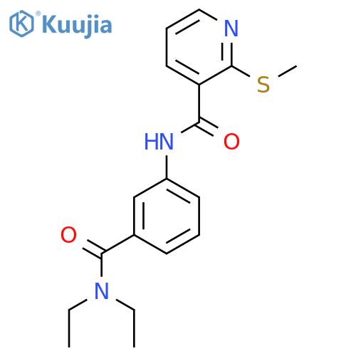 N-[3-(diethylcarbamoyl)phenyl]-2-(methylsulfanyl)pyridine-3-carboxamide structure