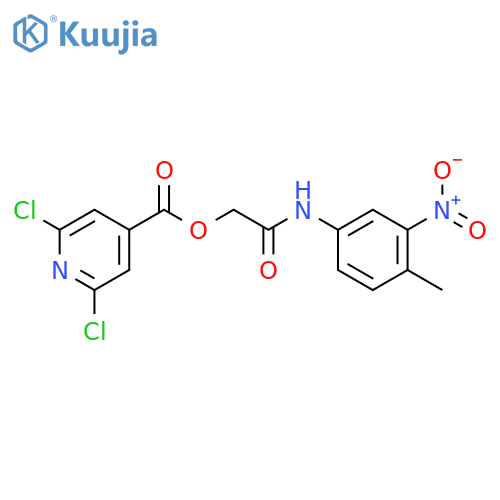 [(4-Methyl-3-nitrophenyl)carbamoyl]methyl 2,6-dichloropyridine-4-carboxylate structure