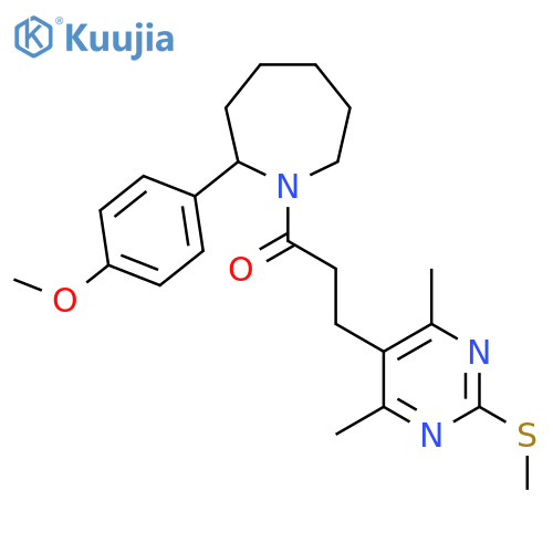 3-[4,6-Dimethyl-2-(methylsulfanyl)pyrimidin-5-yl]-1-[2-(4-methoxyphenyl)azepan-1-yl]propan-1-one structure
