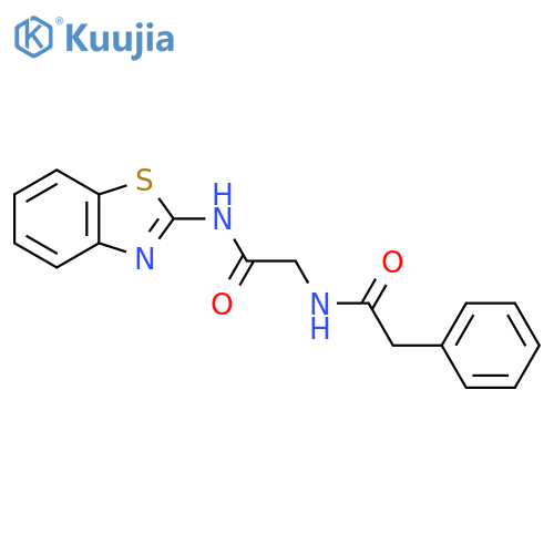 N-{(1,3-benzothiazol-2-yl)carbamoylmethyl}-2-phenylacetamide structure