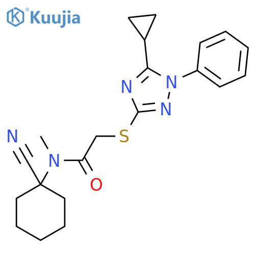 N-(1-cyanocyclohexyl)-2-[(5-cyclopropyl-1-phenyl-1H-1,2,4-triazol-3-yl)sulfanyl]-N-methylacetamide structure