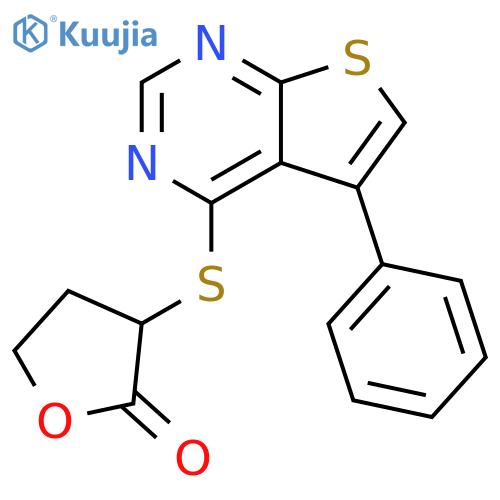2(3H)-Furanone, dihydro-3-[(5-phenylthieno[2,3-d]pyrimidin-4-yl)thio]- structure