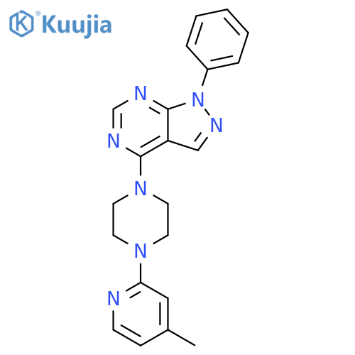 1-(4-methylpyridin-2-yl)-4-{1-phenyl-1H-pyrazolo3,4-dpyrimidin-4-yl}piperazine structure