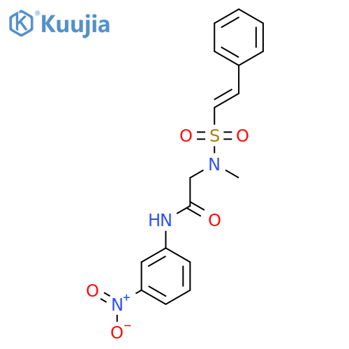 2-(N-methyl-2-phenylethenesulfonamido)-N-(3-nitrophenyl)acetamide structure