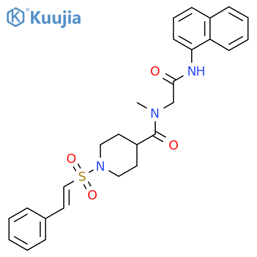 2-{N-methyl-1-[1-(2-phenylethenesulfonyl)piperidin-4-yl]formamido}-N-(naphthalen-1-yl)acetamide structure